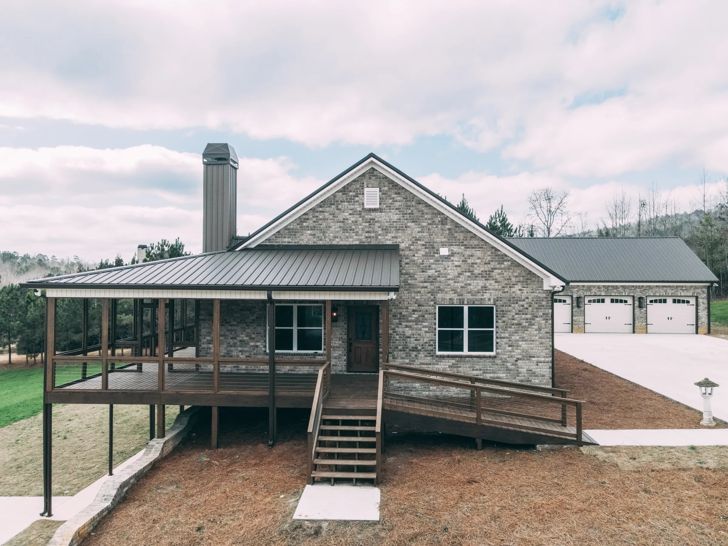 Aerial view of a Waterstone deck and outdoor living project
