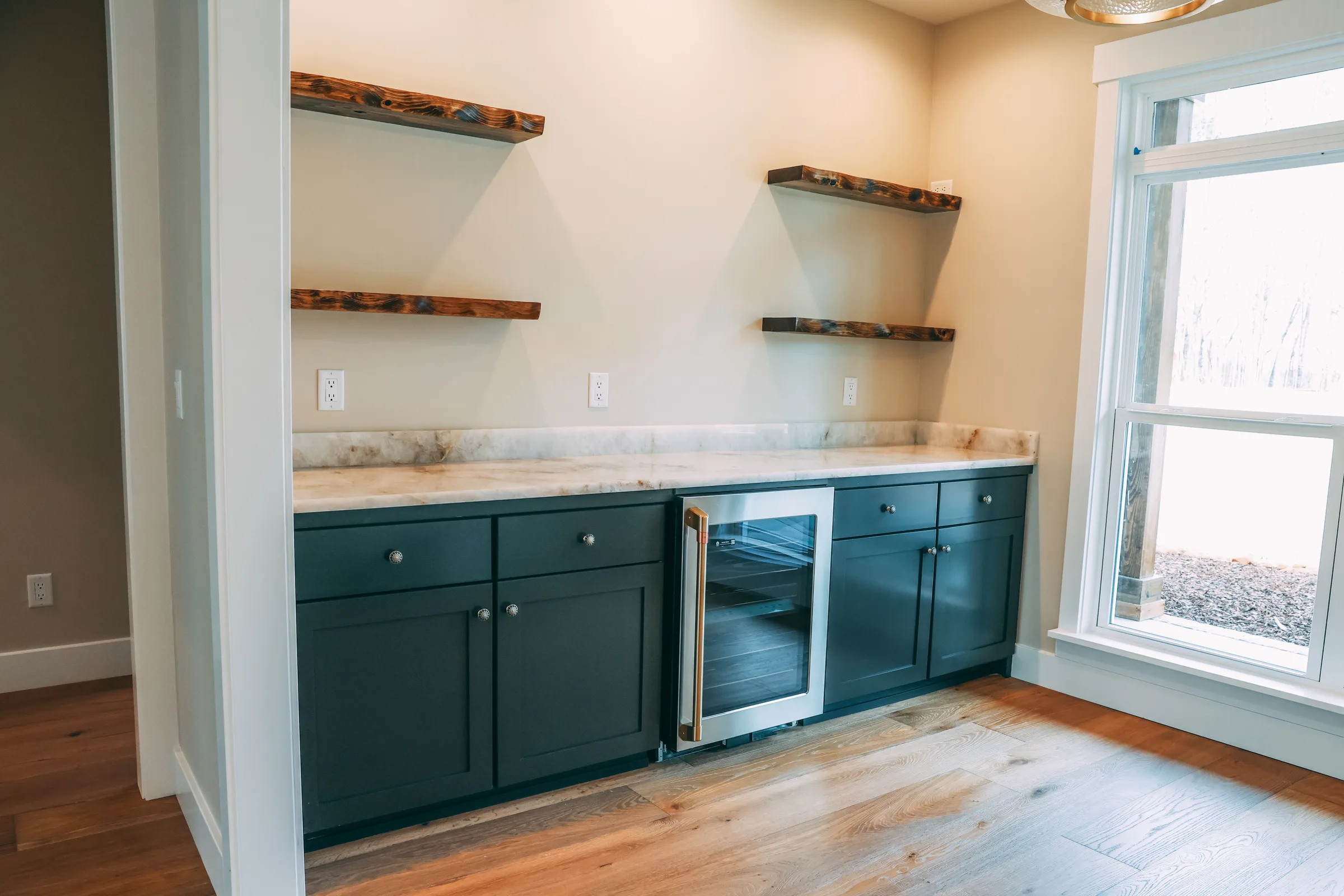 Built-in shelving in a Waterstone custom home